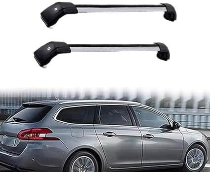 Auto Dachgepäckträger Für Peugeot 308 SW 2007 2018 2019,Anti Rost Abschließbar Dachreling Rack,Verstellbare Gepäcktransport Relingträger Ersatzteile
