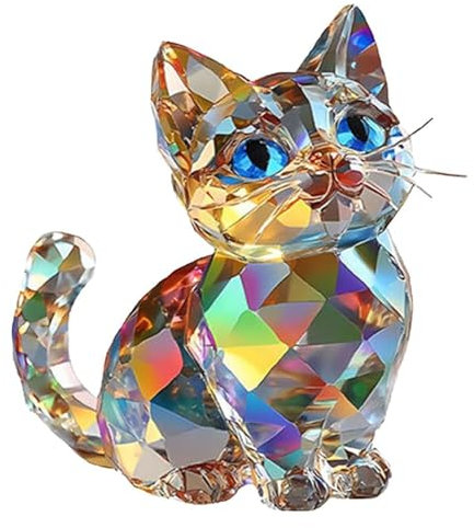 Katzen Deko, Deko Katze, Katzen-Dekoration, 2D-Dekoration, Deko-Katze, 16 x 20 cm, geeignet für Raumdekoration, Büro, bunter Kätzchen-Tischständer, 2D-Dekorplatte, flache Katzen-Dekoration