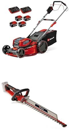 Einhell Professional Tondeuse à Gazon sans Fil GP-CM 36/52 S Li BL (4x5,2Ah) Power X-Change (36V, brushless, 52cm) 4 Batteries 5,2 Ah et 2 Chargeurs Doubles + Taille-Haies sans Fil GP-CH 18/61 Li BL