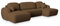 Masseno Ecksofa Savona N mit Schlaffunktion U-Form, Sofa mit Bettkasten, Wohnzimmersofa, Couch, Soffa, Bettsofa, Couchgarnitur- Braun, Now OR Never 56