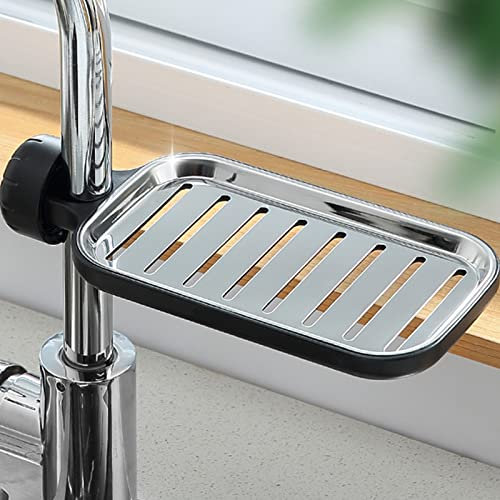 Uqezagpa Wasserhahnschwamm Seife Entwässerung Ablage Rack Spüle Verstellbarer Schale Stoff Abflusshalter