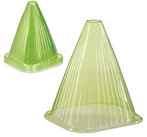 Relaxdays Plant Cloche, Set of 24, Seedling Cover, Snail & Frost Protection, HWD: 22 x 19 x 19 cm, Garden, PVC, Green
