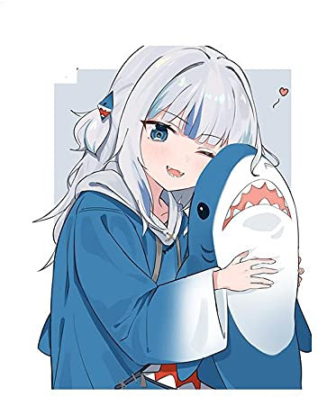 13 cm x 10,5 cm für Gawr Gura Autoaufkleber und Aufkleber DIY wasserdichtes JDM-Zubehör