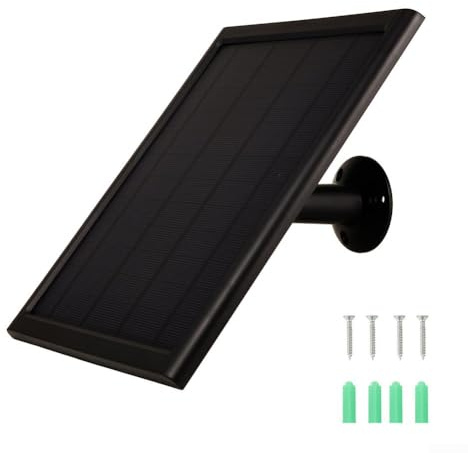 Vilgftyiet 6W 6V Solar Panel Charger with 3 Meters Type C Cable Monocrystalline Silicon Charging Panel Outdoor Weather Resistant Power Supply for Ring Camera(Black)