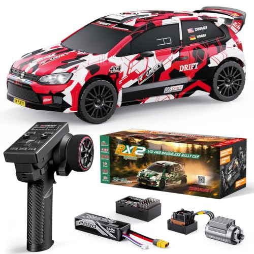 DIKAVEY 1/12 Fast RC Cars for Adults, Max 50 MPH Brushless RC Drift Car with Gyro, 4WD RTR High Speed RC Rally Cars, with 3S 2200 mAh Drifting RC Remote Control Car for Adult