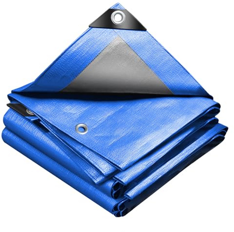VOUNOT® Lona Impermeable Exterior 2x3m, Toldo Reforzado PE 240 g/m² Protección contra UV, con Ojales de Acero Inoxidable, Cubierta para Leña, Muebles, Jardín, Piscinia, Vehículos, Azul-Plata