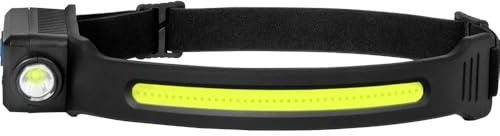 ANSMANN LED Stirnlampe, wiederaufladbare leistungsstarke Leuchte mit verschiedenen Leuchtmodi und Sensor für die freihändige Bedienung, ideal zum joggen, campen oder für Outdoor Aktivitäten