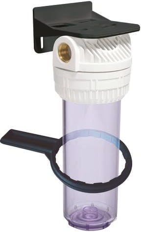 Aquawater - Leergehäuse Wasserfilter 107221 - Standardgröße 9''3/4 - Zur Wasseraufbereitung - Mit Halterung und Schlüssel - Weiß - Ø9.75 x 25 cm - Max. Durchfluss 1,5 m3/h