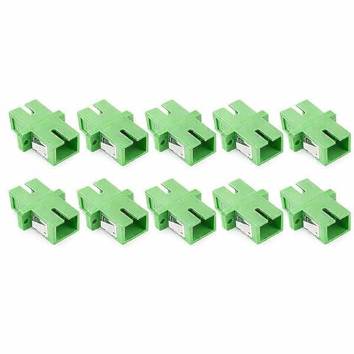 Générique Lot de 10, Adaptateur Fibre Optique SC/APC Simplex Monomode, Faible Perte d'Insertion ≤0,2 dB, Compatible FTTH/Télécom