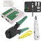 JUSTOP Pro RJ45 Ethernet Network Cable Tester Crimping Crimper Stripper Cutter Tool Kit 10x RJ11/RJ45 Connectors with Holder Case