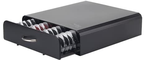 Ever Rich ® Tassimo T-Disc Capsule Pod Holder - Stores up to 56/80 Bosch Tassimo T-Discs Coffee Capsule Holder (56 Black) (64 Drawer)