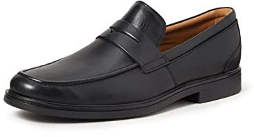 Clarks Un Aldric Step, Mocassini Uomo, Black Leather, 42 EU