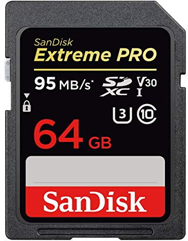 SanDisk Extreme PRO 64GB SDXC UHS-I Memory Card up to 95 MB/sec, class 10, U3, V30 (Generalüberholt)