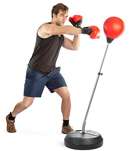 Tech Tools Boxball Set mit Boxball und Boxhandschuhen, Handpumpe und höhenverstellbarem Ständer - Erwachsene
