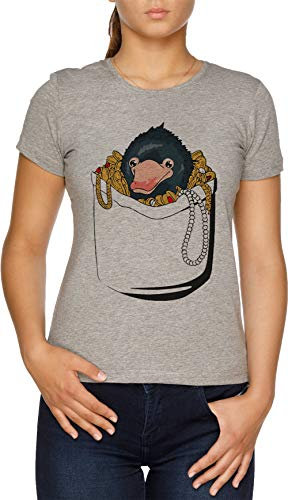 Niffler Nel Tasche Damen T-Shirt Grau Women's T-Shirt Grey