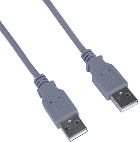 PremiumCord USB 2.0 High Speed Kabel M/M 1m, A Stecker auf A Stecker, USB Verbindungskabel für HDD usw, Doppelt geschirmt, AWG28, Farbe grau, Länge 1m
