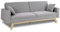 Don Descanso, Reine 3-Sitzer-Schlafsofa, Stoffpolsterung, Farbe Grau, Buch- oder Clic-Clac-Öffnungssystem, Sofagröße: 201 x 73 x 79 cm, Bettgröße: 201 x 99 x 42 cm, inklusive 2 Kissen