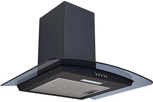 SIA CGHS60BL 60cm Curved Black Glass Cooker Hood Kitchen Extractor Fan
