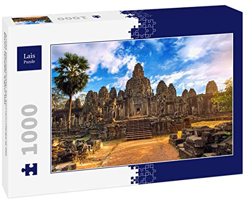 Lais Puzzle Antike Steingesichter bei Sonnenuntergang des Bayon-Tempels, Angkor Wat 1000 Teile