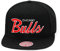 Mitchell & Ness Chicago Bulls Snapback Mütze - Schwarz/Rot/Schrift/Satin - Basketballkappe für Herren, schwarz / rot, Einheitsgröße