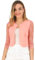 Allegra K Cárdigans Elegantes con Cuello Redondo y Mangas 3/4 de Encaje Transparente para Mujer Rosa M