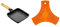 BRA Efficient Orange - Grill Asador Con Rayas, 28 Cm, Aluminio Fundido Con Antiadherente Platinum Plus, Apto Para Inducción + Salvamanteles, Silicona, Naranja, 2 Unidades