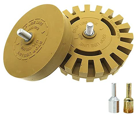 IWILCS 2 Pcs Folienradierer,Radierscheibe,Radierer Bohrmaschine Klebereste Entfernen,Radierer Akkuschrauber Entfernen von Folien und Aufklebern für Auto Oder Motorrad (Ø20 mm / 88 mm)