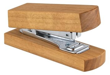 Mini-Hefter Tacker Holz Kirschholz Edelstahl Maße: 8,2 x 2,5 x 4 cm hochwertig Büro Schreibtisch