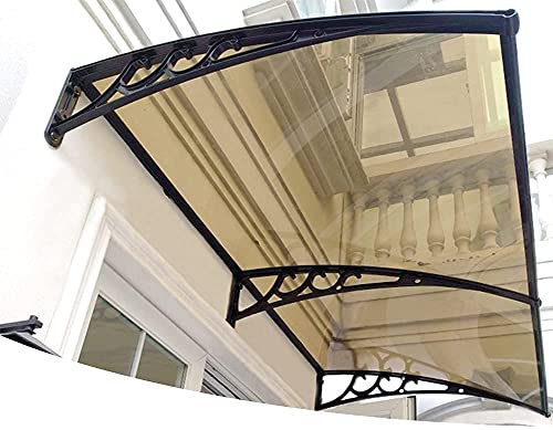 Marquesina para Puertas Ventanas Toldos para techos Protección UV Refugio contra la lluvia Cubierta de policarbonato con soporte de aleación de aluminio Puerta delantera Toldo para exteriores Toldo