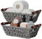 GRANNY SAYS Wicker Storage Baskets for Shelves, Pack of 2 Shelf Storage Baskets Small, Handwoven Wicker Boxes with Handles for Bathroom Organising, Decorative for Entryway Bedroom, Grey