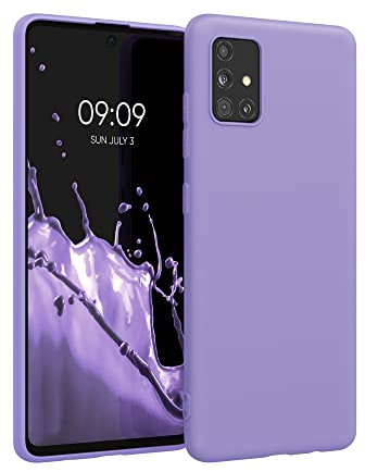 kwmobile Hülle kompatibel mit Samsung Galaxy A51 Hülle - weiches TPU Silikon Case - Cover geeignet für kabelloses Laden - Veilchen Lila