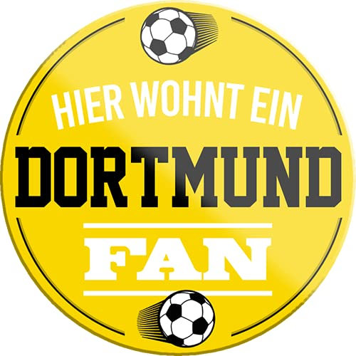 schilderkreis24 – Fußball Magnet “Dortmund Fan“ Deko Kühlschrankmagnet Artikel Sport Verein Geschenkidee Club Weihnachten Fußball Fan Liebhaber Begeisterte 8x8 cm