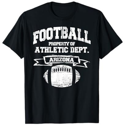 Fußballeigentum der Sportabteilung von Arizona. Grunge-T-Shirt im Retro-Stil T-Shirt