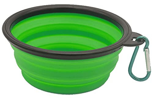 Camping Bowl Collapsible Dish Foldable Travel Portable Pop Up Silicone Hiking Walking Outdoor (Green)
