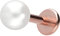 PIERCINGLINE Titan Labret mit Gewinde synth. PERLE Piercing Ohr Helix Lobe Tragus Roségoldfarben 5 x 1,2 x 5 mm