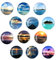 10 Pcs Fridge Magnets Sea Crystal Glass Strong Round Magnetic Fridge Magnet for Office Planning Crafts Kitchen Whiteboard Photo, 30mm/1.18 Inch