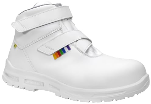ELTEN BRAYDEN XXTM white Strap Mid ESD S3S | Sicherheitsschuhe für Damen & Herren, Kunststoffkappe, leicht, atmungsaktiv