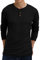 Sailwind Mens Long Sleeve T Shirt Henley Waffle Tops for Men Casual Sweatshirts(Black, L)