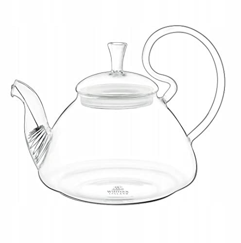 Wilmax | Teekanne Glas mit Siebeinsatz | Teapot | Teezubereiter für losen Tee | Glaskanne für Teeblumen | Kanne mit Deckel & Sieb aus Glas | Spülmaschinenfest | Tropffrei | Geschenkset | 800 ml