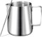 Milchkännchen, Hochglanz Poliert 350 ml Edelstahl Aufschäumkännchen, 304 Edelstahl Milchaufschäumer und Latte Art Pen, Barista Zubehör, Milchkanne Edelstahl für Espresson Cappuccino (12fl.oz, Silber)