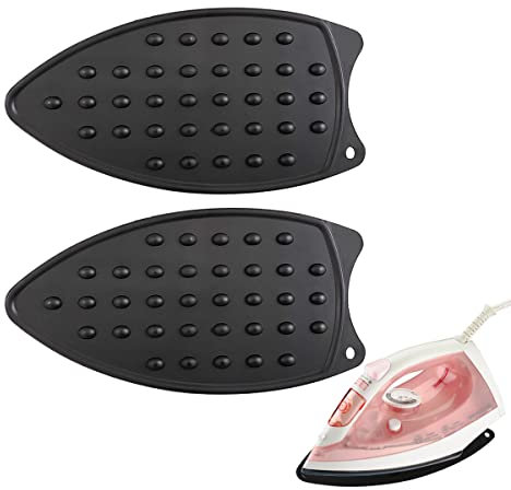 ZTEOFO Silikon-Bügeleisenablage, Silikon-Bügeleisenablage, Silikon-Bügeleisenablage, Mehrzweck-Eisen, hitzebeständige Matte für Bügeleisen, Bügelbrett, schwarz, 2 Stück