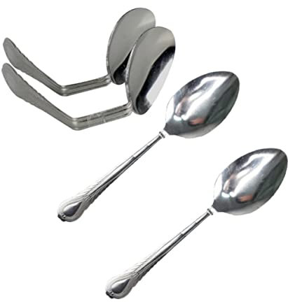 HOHOPETI Mind Bend LöFfel Magische löffelverbiegen zaubertrick zauberlöffel kinder Requisiten Für Spiele Und BüHnenauftritte 18.5 X 3.0 Cm Silber