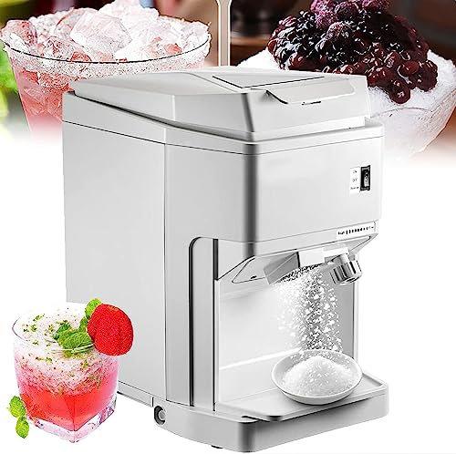 AOKLEY Electric Shaved Ice Crusher, 250W Commercial Snow Cone Machine, Adjustable Fineness Shave Rough and Fine Ice,Easy Cleaning,265 LBS/H, Snow Cone Maker for Home Kitchen Cafe Restaurant,6L-110V