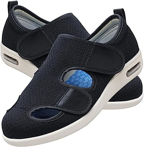 Zapatillas para diabéticos Zapatos hinchados con edema extra ancho para hombre, Sandalias ortopédicas sin cordones con cojín de aire para caminar para mujeres Zapatos para caminar para diabéticos