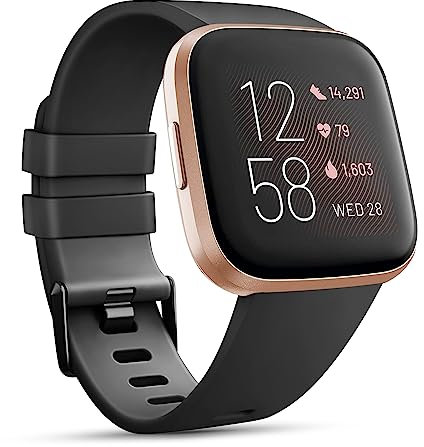 Vancle für Fitbit Versa Armband Damen Herren,Silikon Sport Ersatzarmbänder Uhrenarmband für Fitbit Versa 2 Armband/Versa/Versa Lite/SE Armband(L,Schwarz)