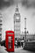 Puzzle 1000 Teile Rote Telefonzelle Und Big Ben In London Schwarz-Weiß-Bild 75 * 50Cm