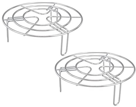Rejilla de Vapor Redonda de 2 Uds, Rejilla de Cocina de Acero Inoxidable Rejilla de Conservas Resistente a Altas Temperaturas Rejilla de Enfriamiento para Freidora de Aire Olla a Presión(15.5cm)