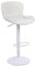 Youhauchair Tabouret Bar, Tabouret de Bar Réglable en Hauteur en Cuir PU, Chaise de Bar avec Dossier et Repose-Pieds, Chaise Haute Cuisine Pivotant, Moderne, Blanc