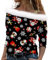 Pullover Damen Damen Weihnachts-Sweatshirt Snowman Norweger Pullover Damen Hoodie Damen Lang Weihnachten 3D Druck Plüsch Schulterfrei Langarm Pulli Shirt Mit Schulterriemen Xmas Totenkopf Shirt Damen