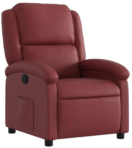 vidaXL Fauteuil Inclinable, Chaise de Relaxation avec Dossier et Repose-Pied, Siège Inclinable, Fauteuil TV de Salon, Moderne, Rouge Bordeaux Similicuir